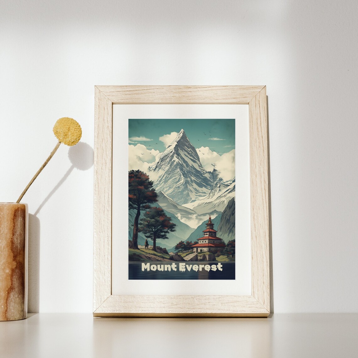 Snowcapped Mount Everest Nepal Himalaya Vintage Travel Poster - Image 2