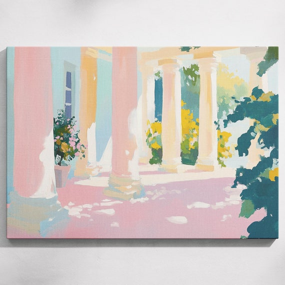 Ancient Greek Columns Art Greek Building Art Classical Columns Greek Architecture Art Watercolor Greek Greek Wall Art Greek Painting