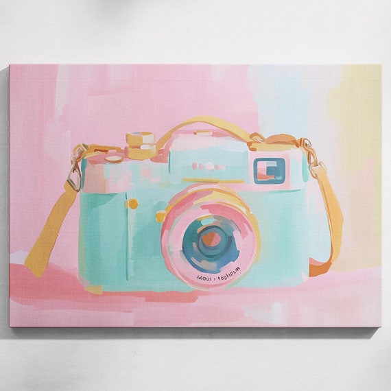 Vintage Camera Pastel Art Print Vintage Camera Pastel Art Print Camera Lover Gift Watercolor Camera Retro Camera Decor Fine Art Camera