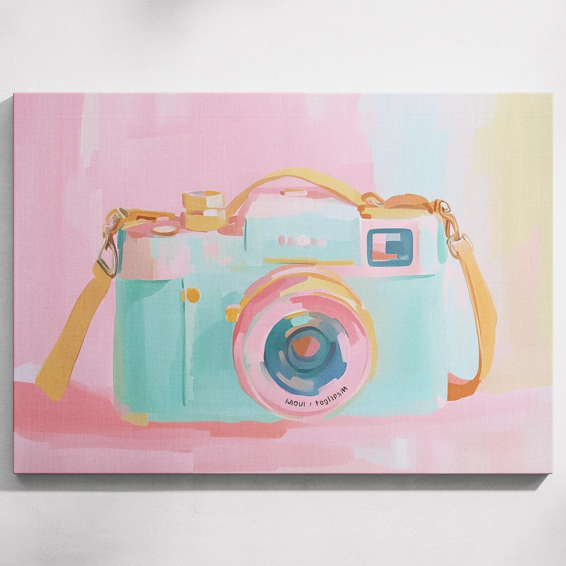 Mint Vintage Camera Retro Photography Pastel Art Wall Poster