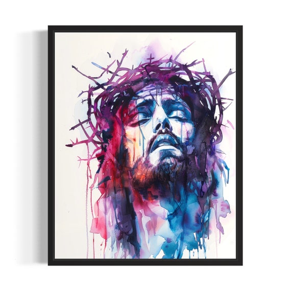 Crown Of Thorns Poster Art Print Religious Christian Bible Painting Wall Decor