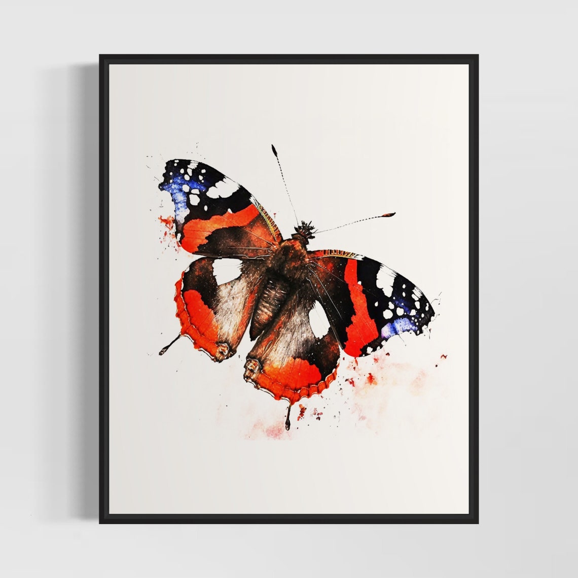 Red Admiral Butterfly Art Print Red Admiral Butterfly Painting Wall Art Poster Original Artwork By Artist