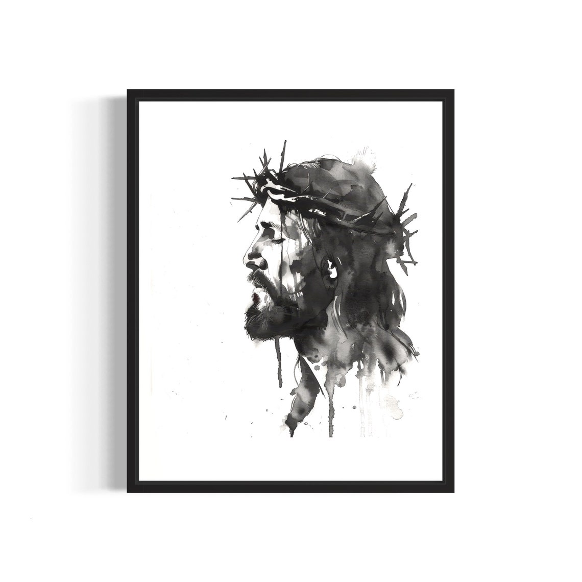 Jesus Christ Serene Painted Portrait Religious Christian Art Poster