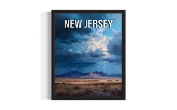 New Mexico Thunderstor States Poster Art Print Living Room Wall Original Painting Artwork Decor