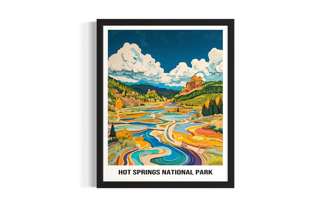 Hot Springs National Park Rainbow Hot Springs Rainbow Flow Art Poster