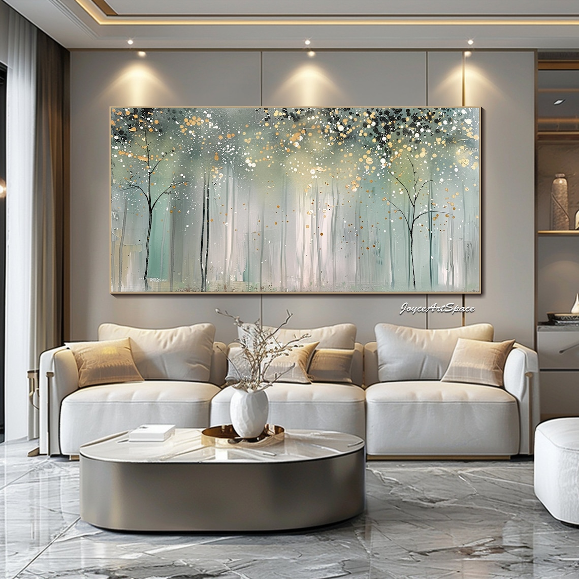 Forest Oil Painting, 3D Abstract Boho Art Print - Image 4