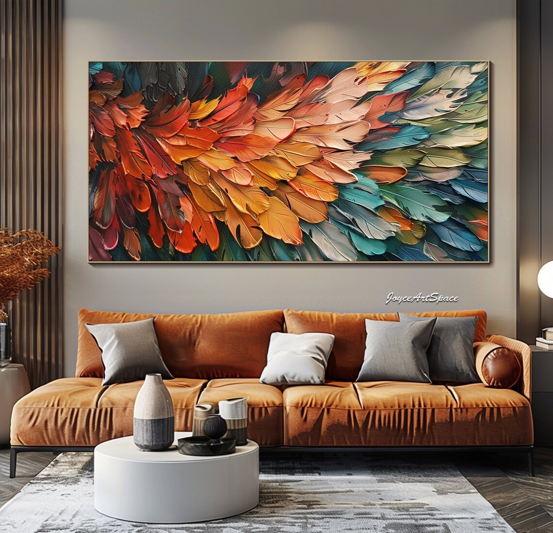 Abstract Colorful Feather Painting, Minimalist Art Print - Image 2