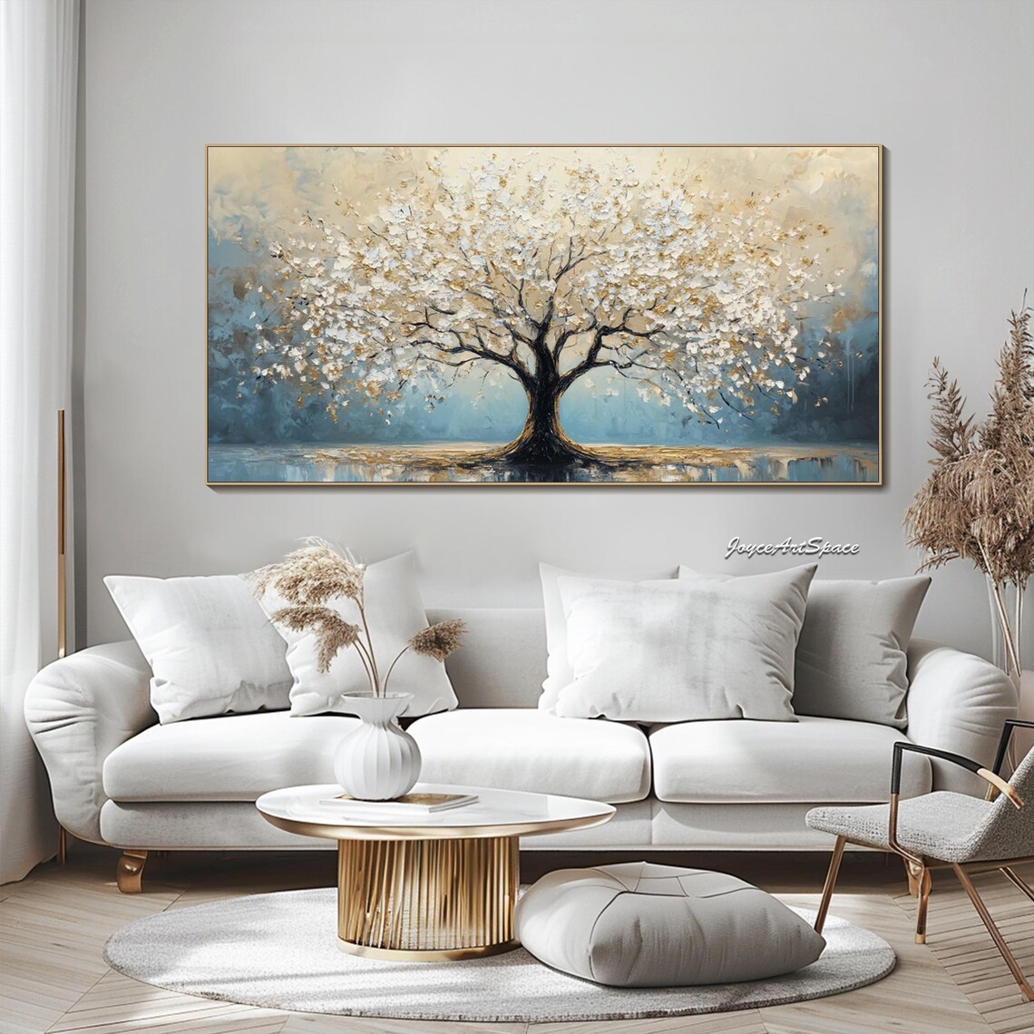 Abstract Tree Oil Painting, Landscape Wall Art Print - Image 3