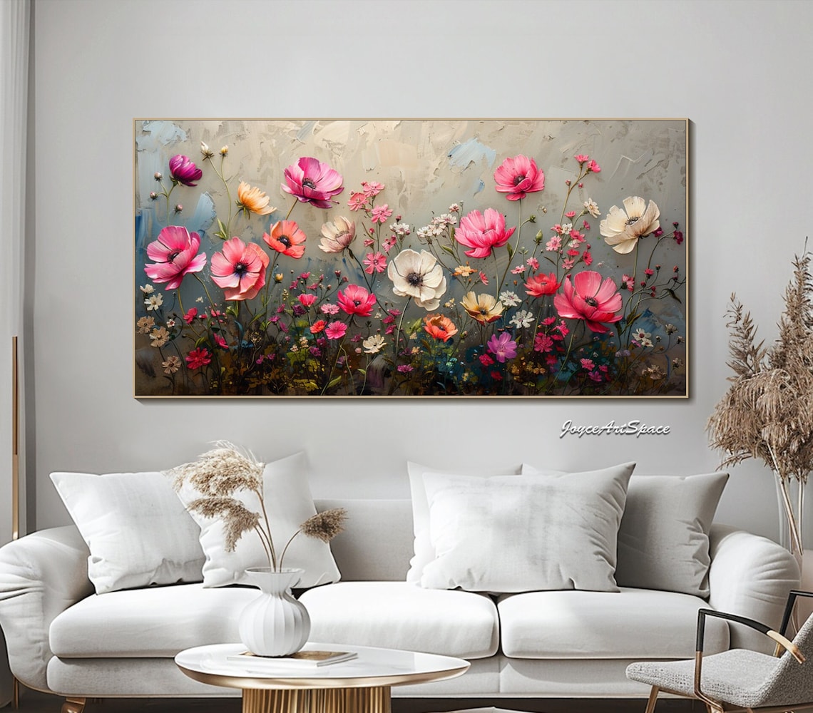 Abstract Pink Flower Art Print, Modern Spring Wall Art - Image 4