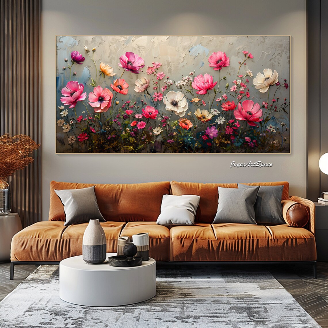 Abstract Pink Flower Art Print, Modern Spring Wall Art - Image 2