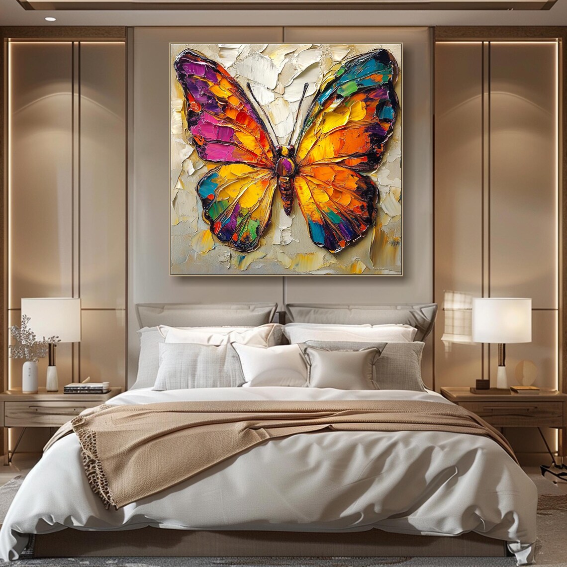 Colorful Butterfly Oil Painting, Abstract Nature Art Print - Image 5