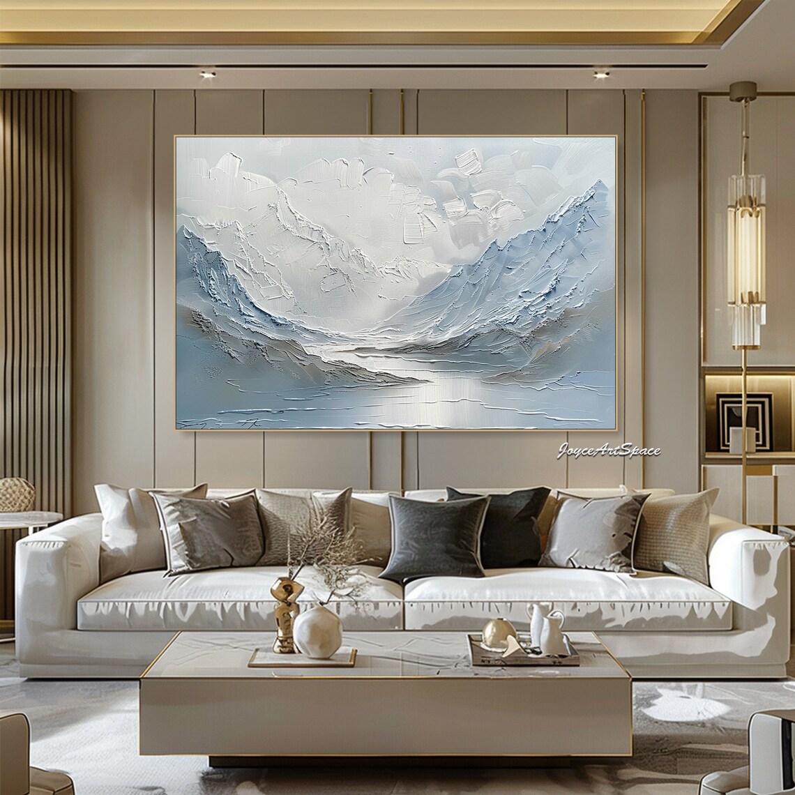 Mountain Landscape, Modern Textured Art Print - Image 2