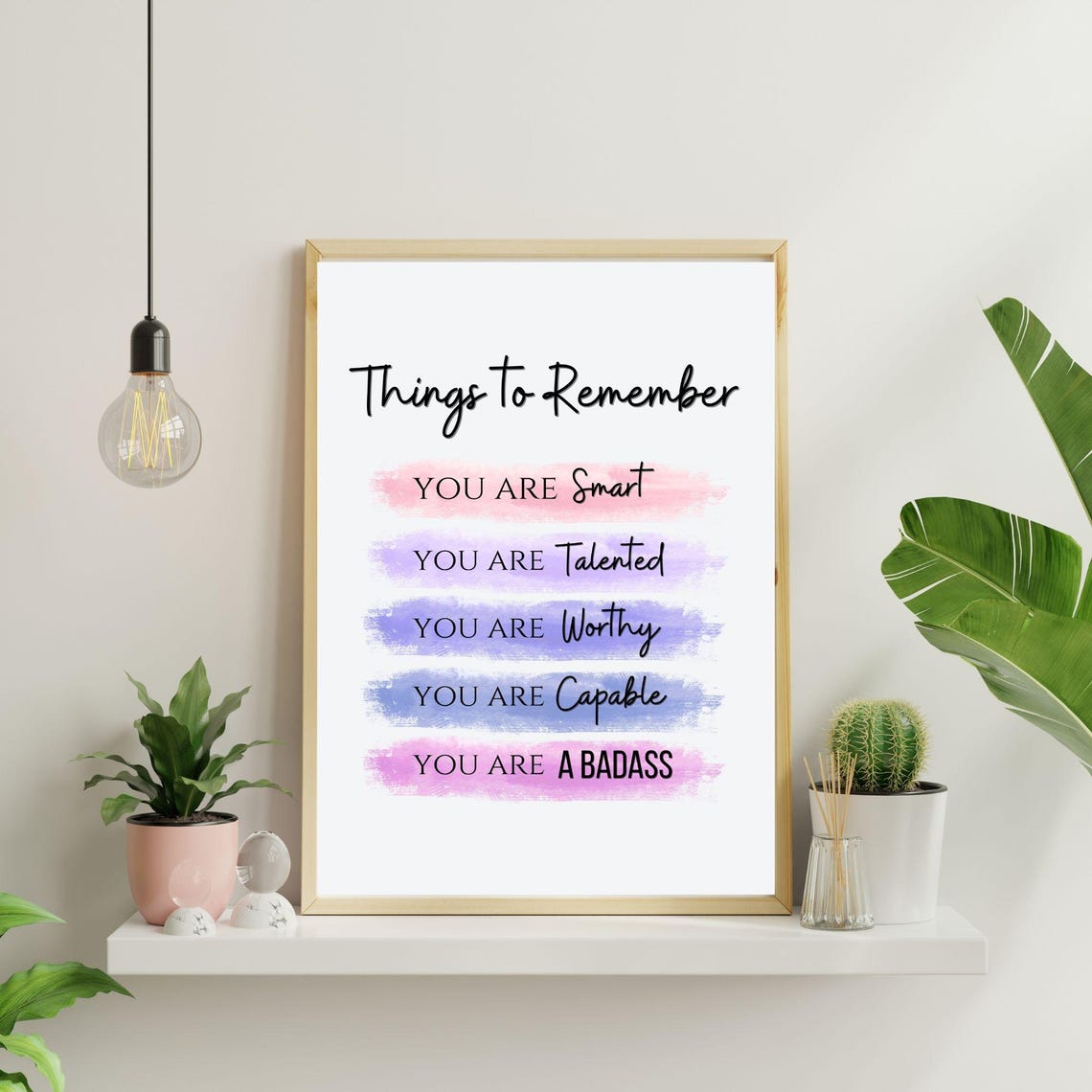Things To Remember Positive Affirmation Pastel Typography Poster