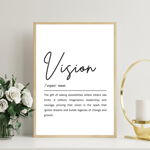 Vision Definition Elegant Script Typography Motivational Poster