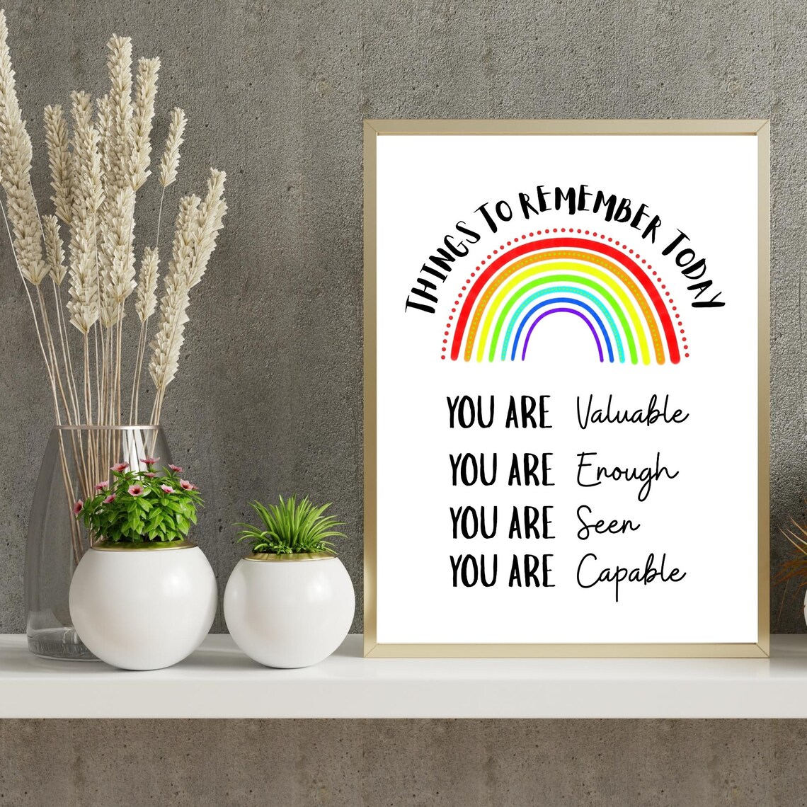Self Affirmation Wall Art Positivity Print For Counselor Gift