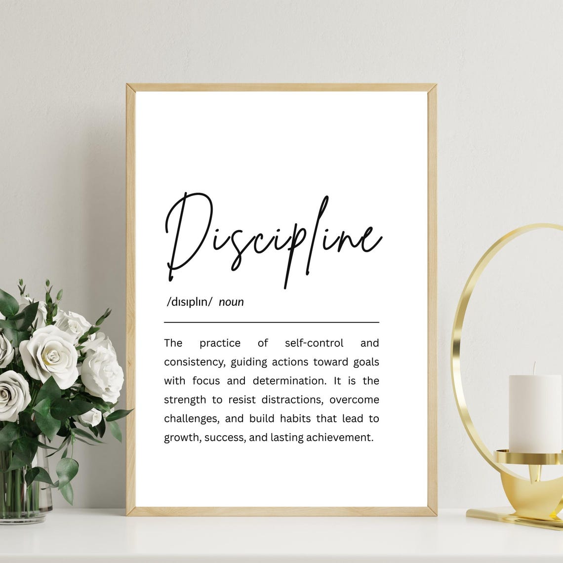 Discipline Definition Dictionary Style Minimalist Typography Poster
