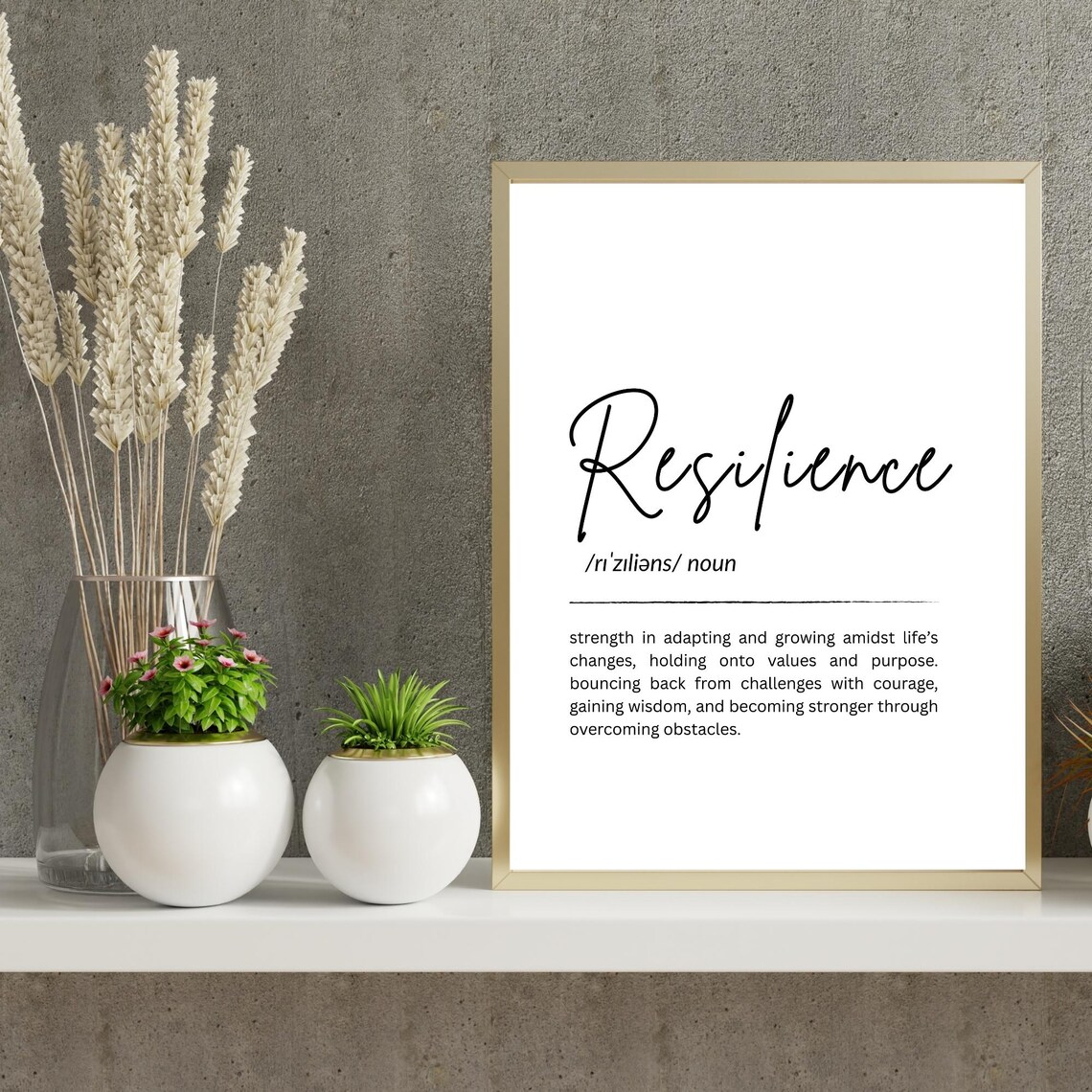 Resilience Definition Wall Art Quotes Motivational Inspirational Gym Poster