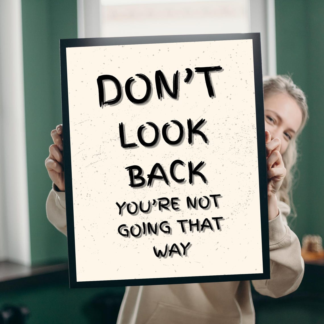 Do Not Look Back Bold Brush Lettering Motivational Quote Poster