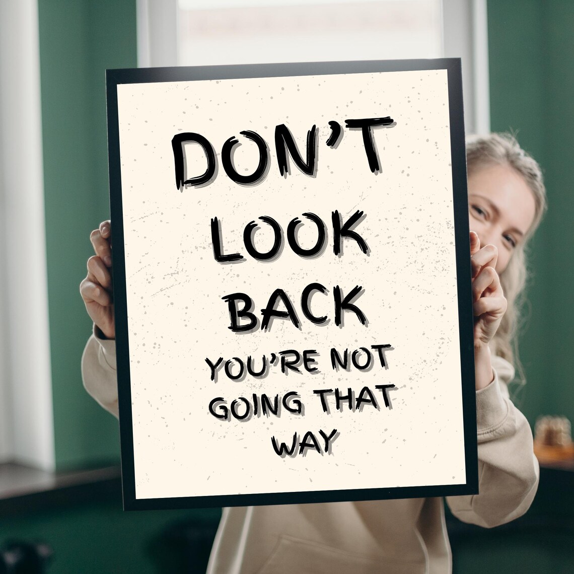 Dont Look Back Wall Art Motivational Quote Brush Lettering Poster Inspirational Decor Home Or Office Digtial