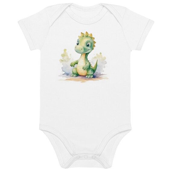 Baby Romper Made Of Organic Cotton With Cute Dino Watercolors Baby Clothes For Boys And Girls