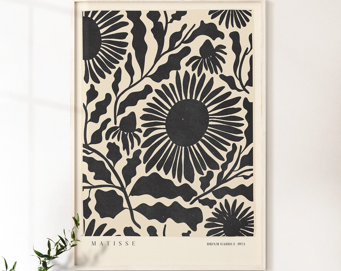 Matisse-Inspired Floral Print, Botanical Art
