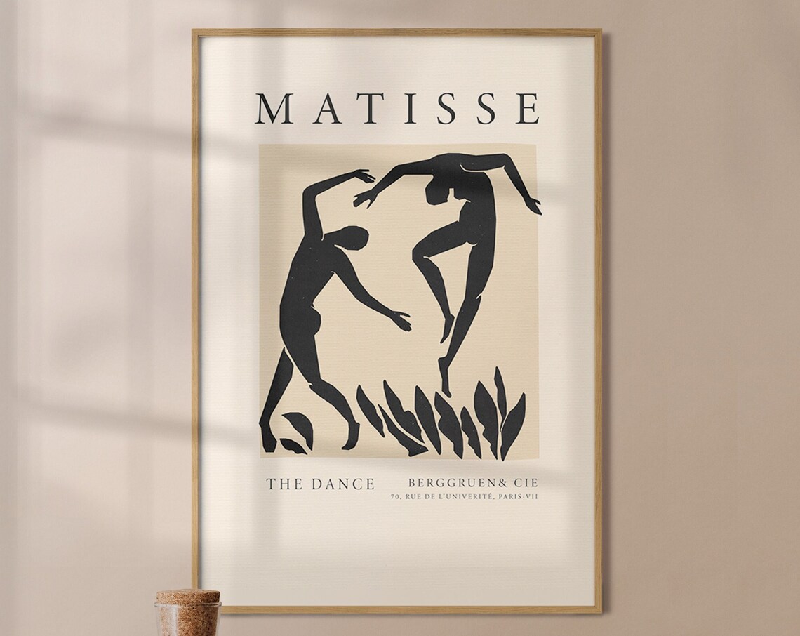 Matisse The Dance Exhibition Two Dancers Black Silhouette Art Poster