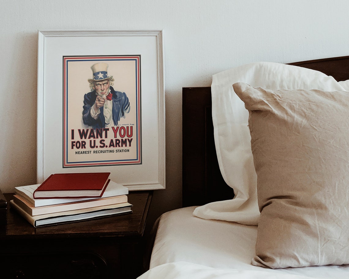 Uncle Sam I Want You US Army Vintage Military Recruiting Poster - Image 2