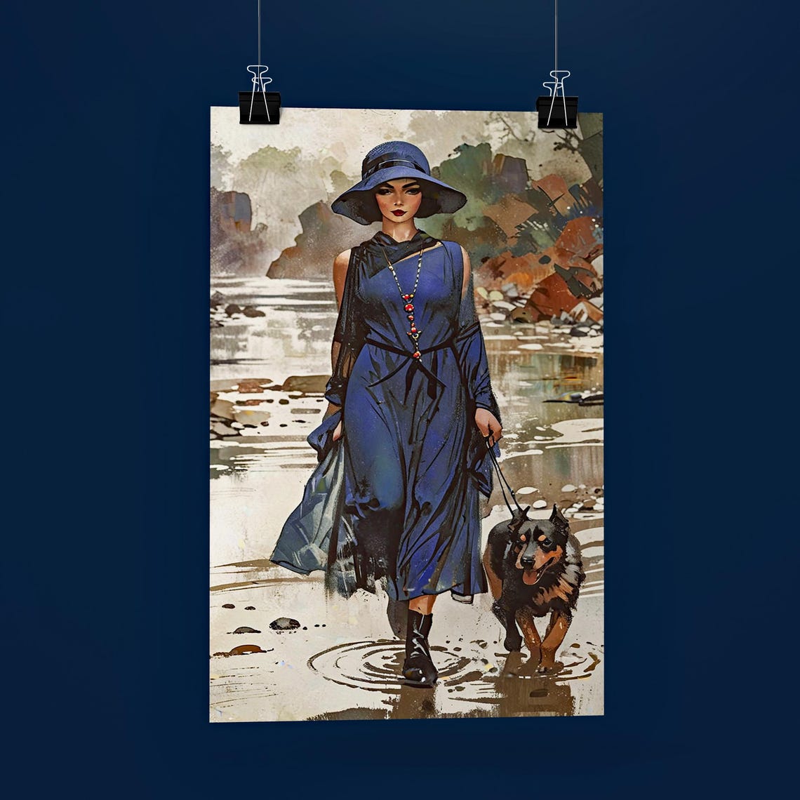 Woman With Dog Art Deco Poster, Vintage Fashion Picture - Image 5