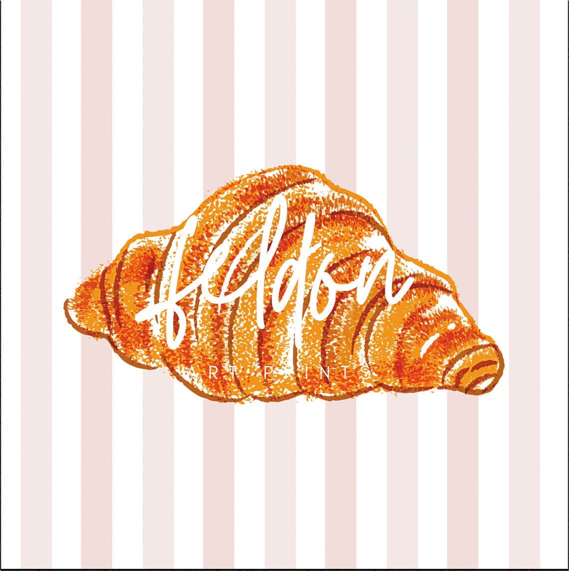 Croissant Wall Art Print Kitchen Wall Art Trendy Home Decor Food Print Art Retro Prints - Image 2