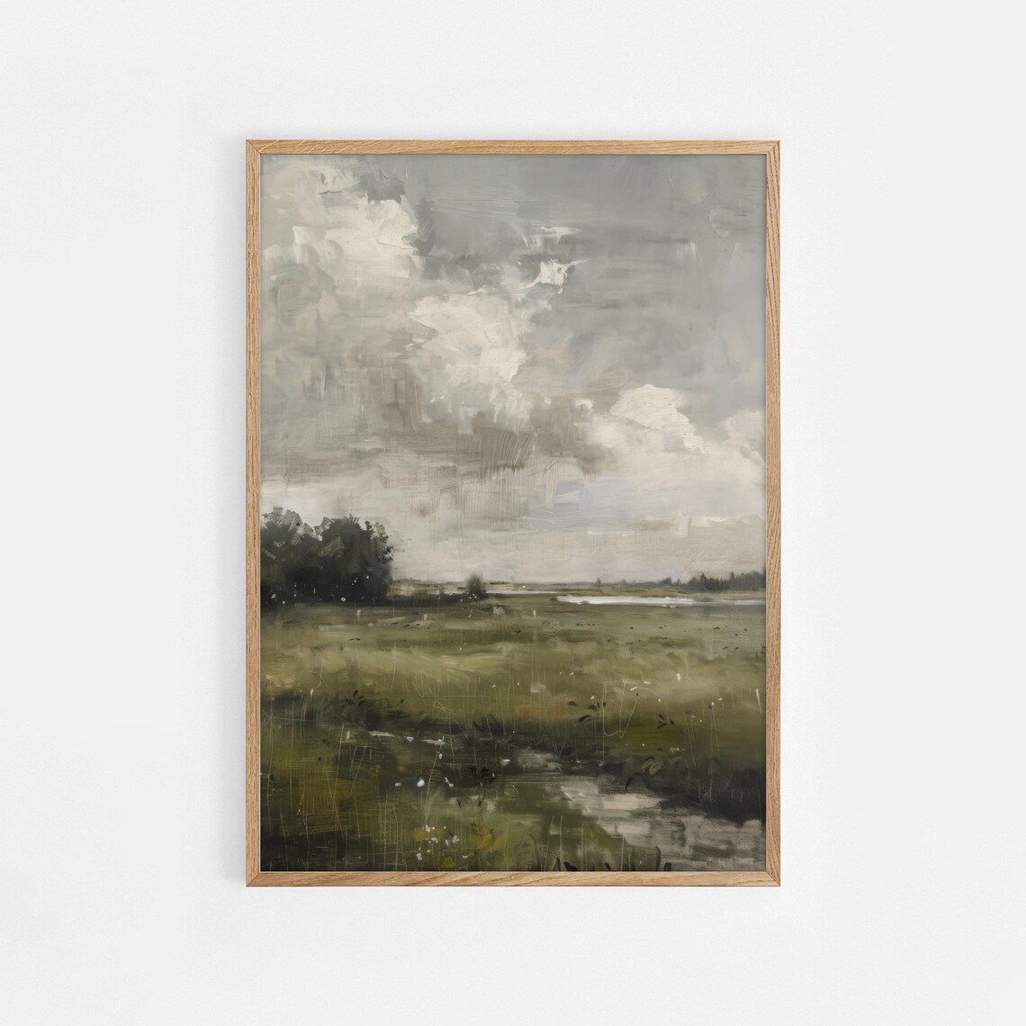 Rustic Country Vertical Landscape, Vintage Art Print