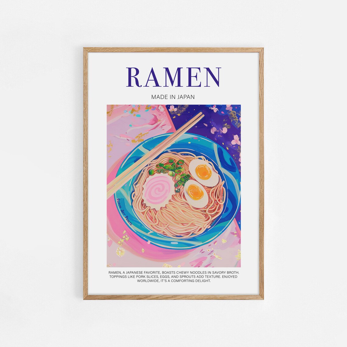 Ramen Made In Japan Colorful Noodle Bowl Food Illustration Poster