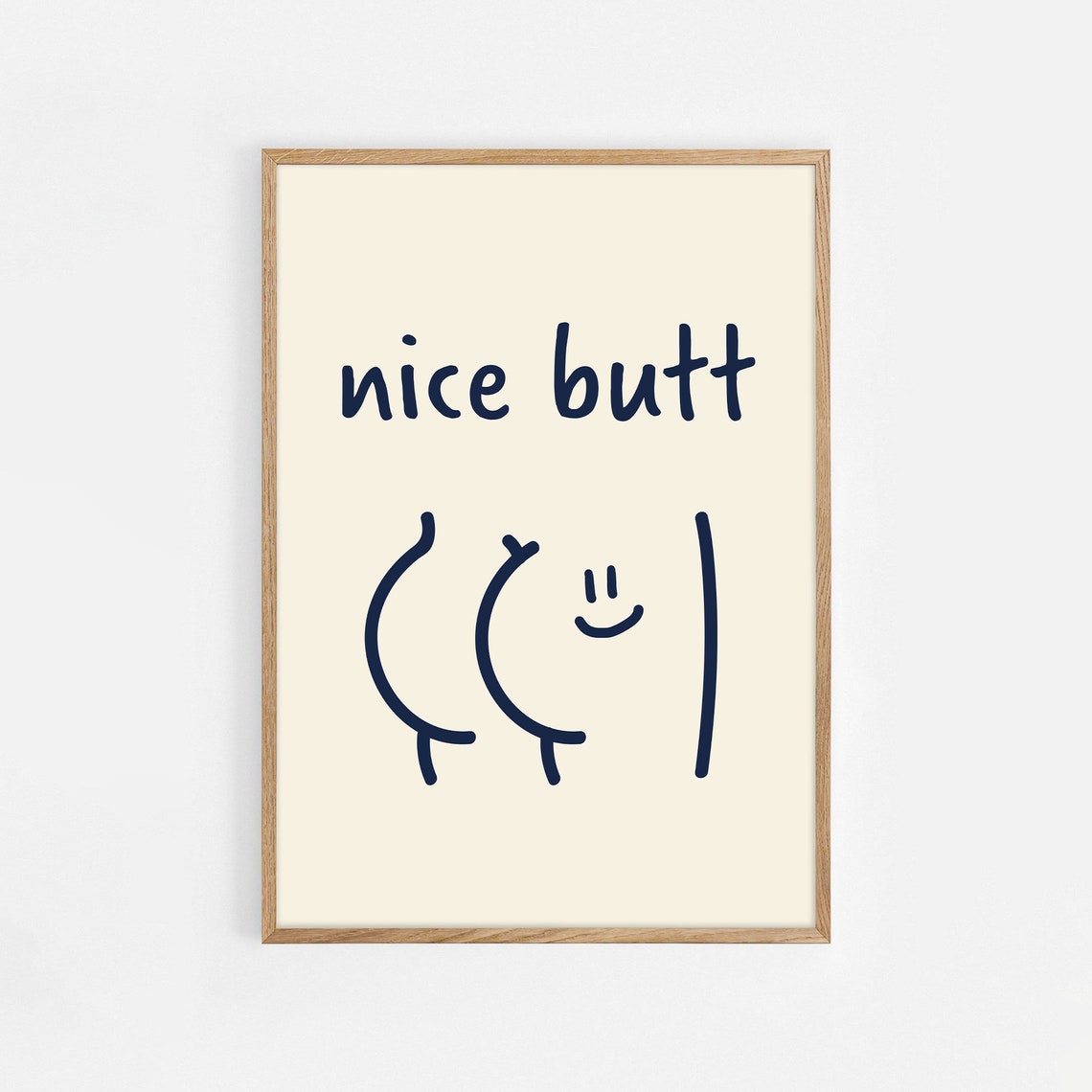 Nice Butt Wall Print Funny Toilet Poster Retro Bathroom Wall Decor Print Prints Large Art