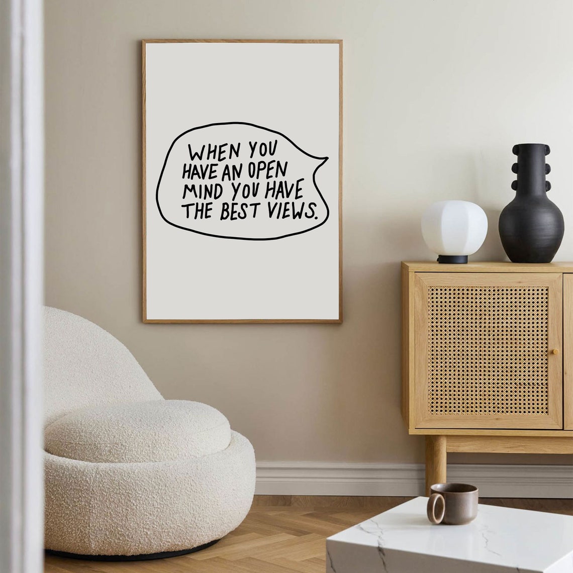 Open Mind Print Motivational Quote Maximalist Inspirational Motivational Typography Dorm Room Art Inspirational Art Quote - Image 2