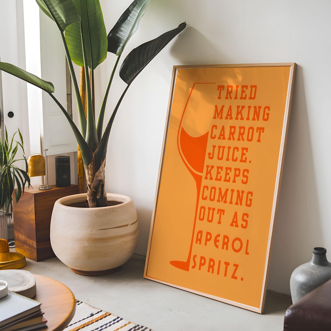 Aperol Spritz Art Print, Italian Cocktail Home Bar - Image 8