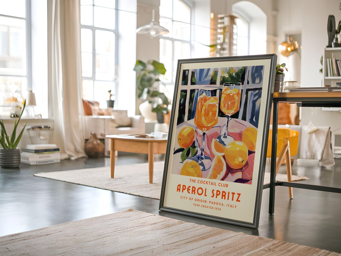 Aperol Spritz Italian Cocktail Art Print - Image 3