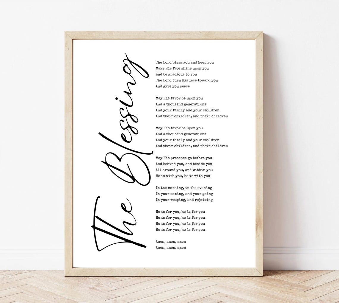 The Blessing Worship Song Lyrics Script Modern Christian Art Poster - Image 3