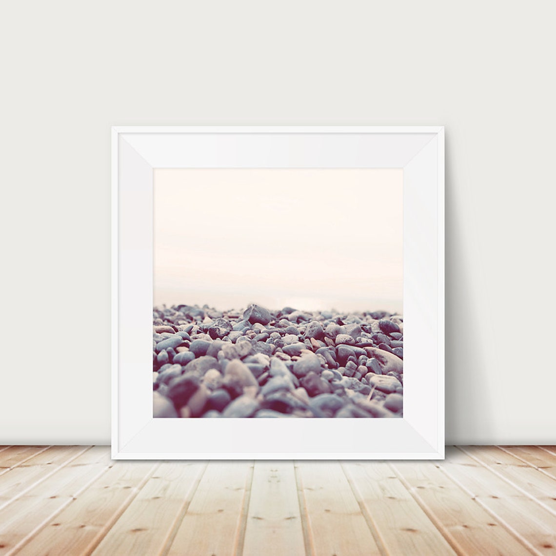 Lake Constance Pebble Beach Soft Pastel Nature Photo Art Poster