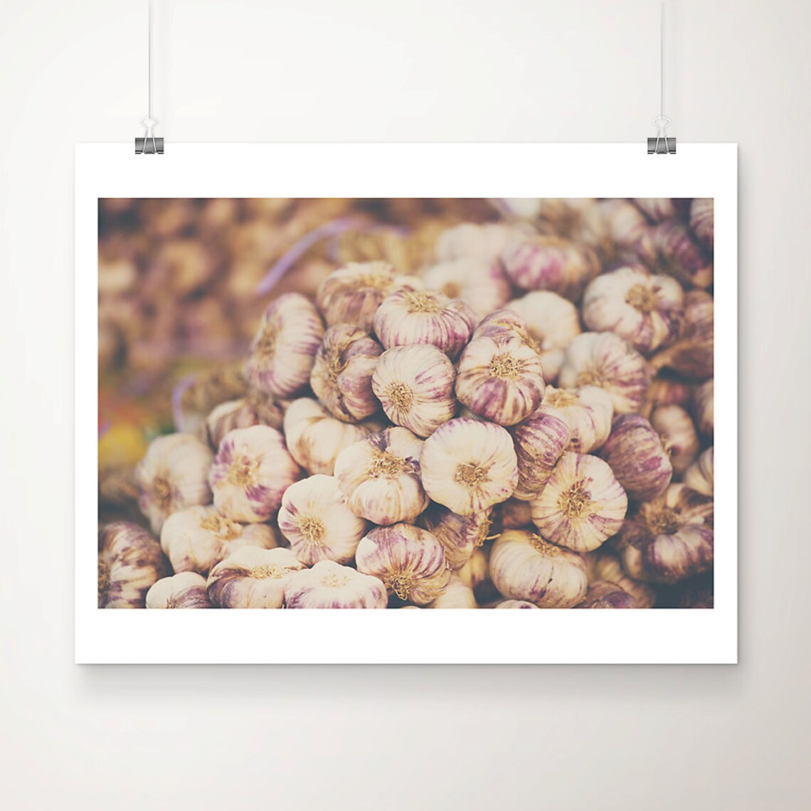 Garlic Photograph Kitchen Wall Art, Food Photography