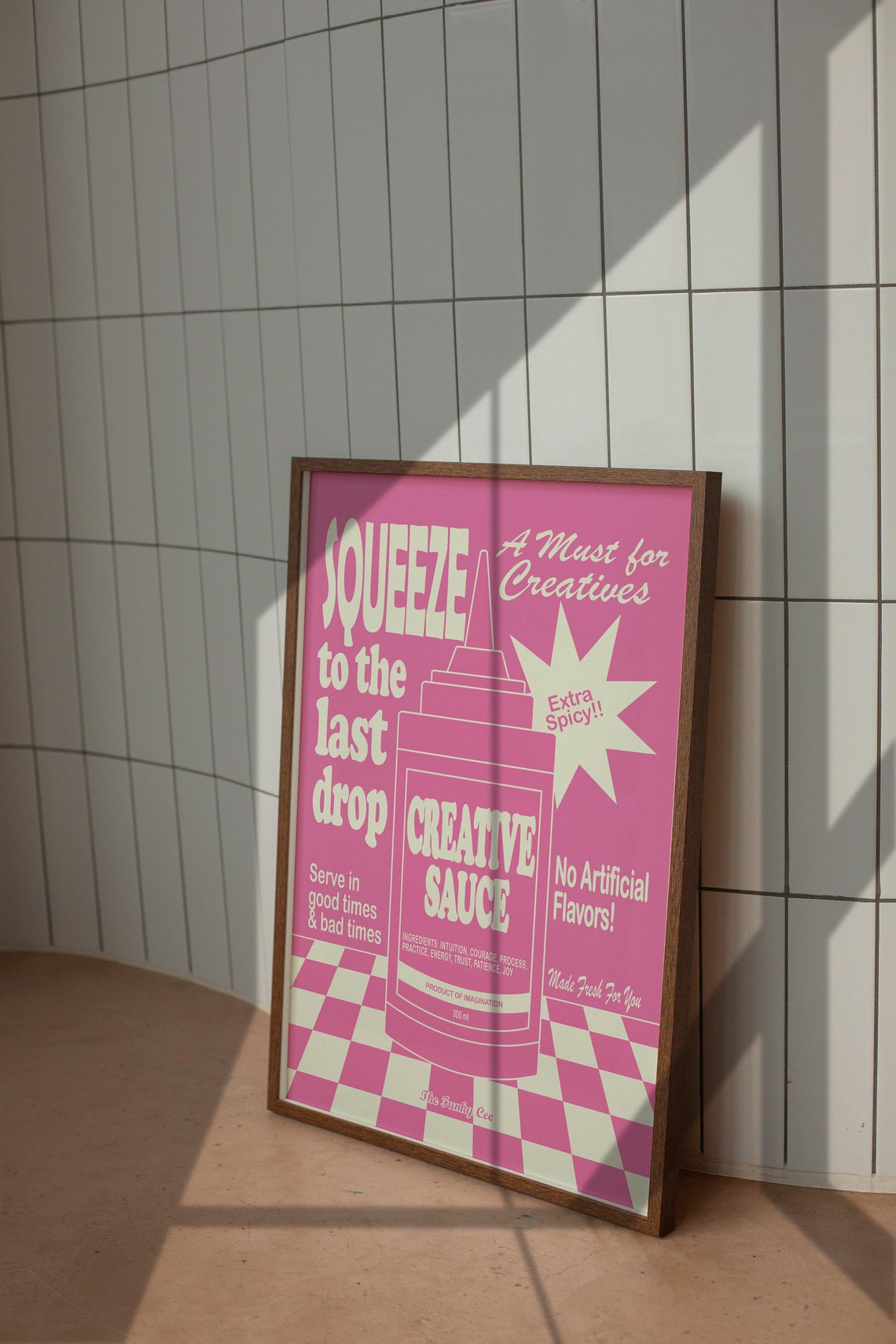 Squeeze Creative Sauce All Pink Retro Condiment Ad Style Poster - Image 4