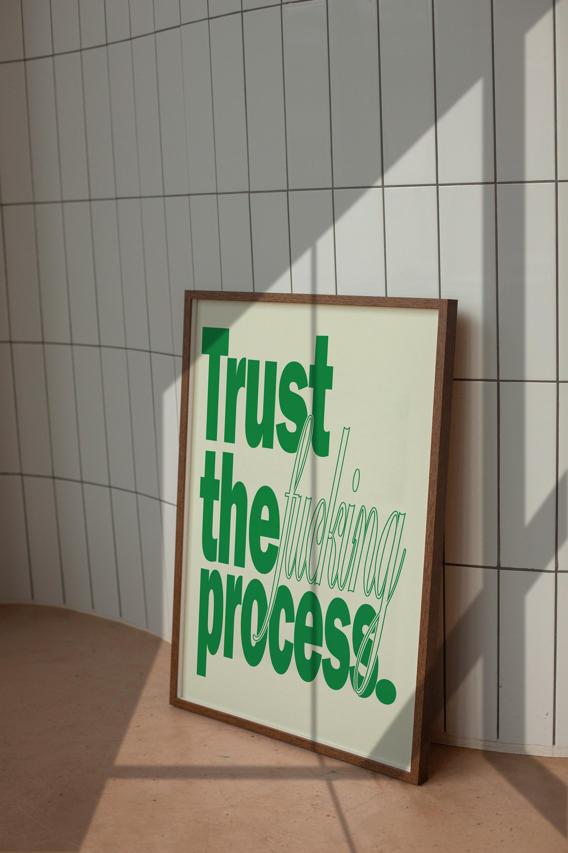 Trust the Fucking Process Green Bold Typography Motivational Poster - Image 4