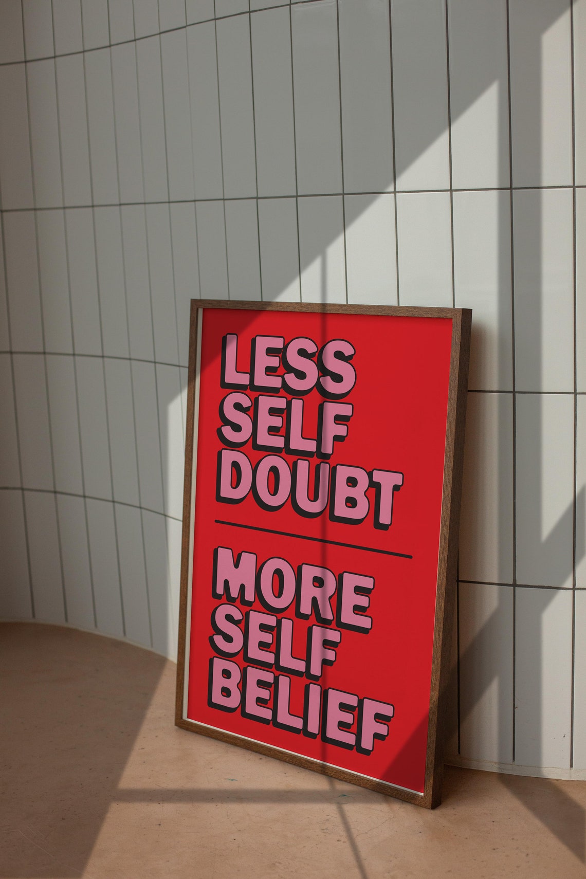 Less Is More Motivational Poster Creativity Quote Retro Wall Art Red Typography Modern Room Decor Large Art - Image 4