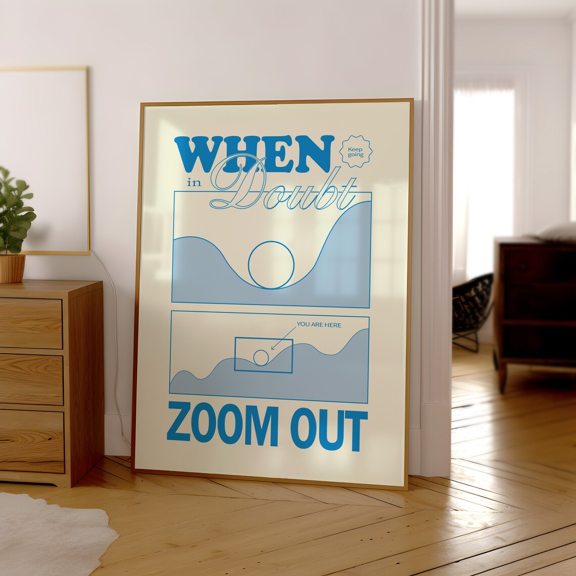 When In Doubt Zoom Out Retro Quote Poster - Image 3