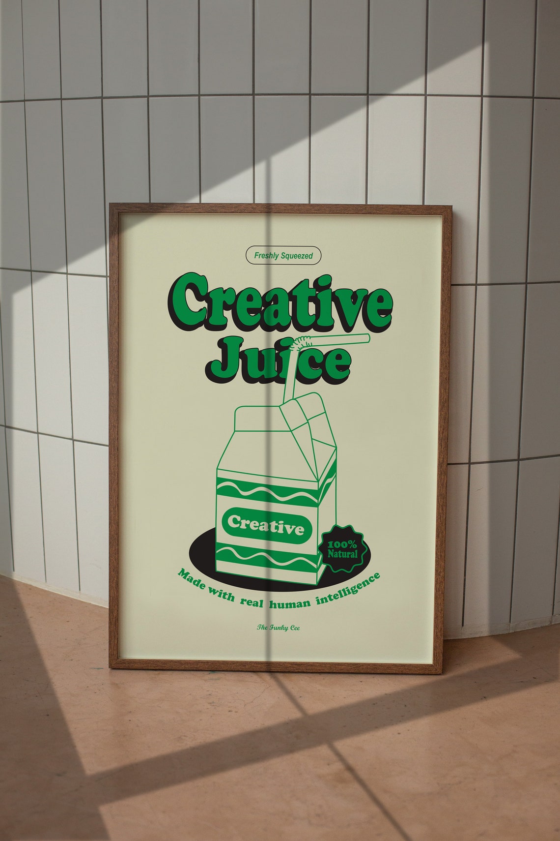 Creative Juice Green Line Carton Cream Retro Creatives Poster - Image 5