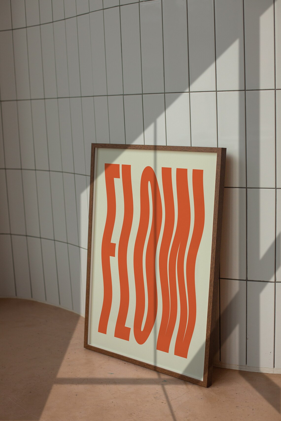 Flow Wavy Print Retro Typography Art Print - Image 4