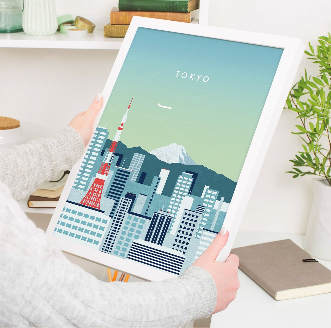 Tokyo Japan Tower City Skyline Mount Fuji Sunset Travel Poster - Image 4