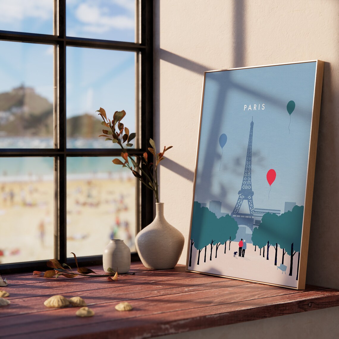 Paris Poster, Minimalist Eiffel Tower Travel Poster - Image 3