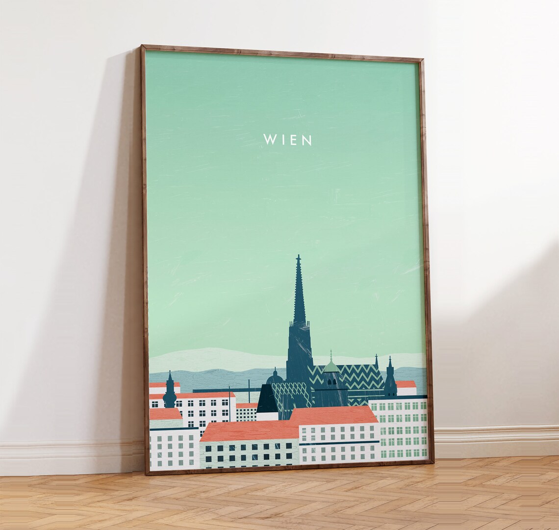 Vienna Poster Print, Minimalist Austria Travel Art