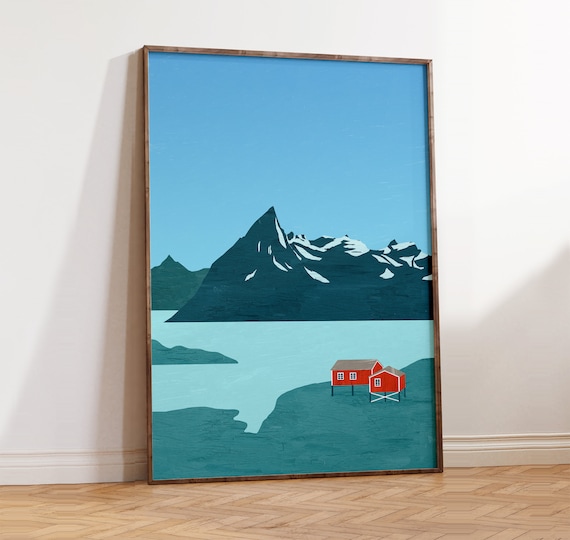 Norway Poster, Scandinavian Minimalist Travel Poster