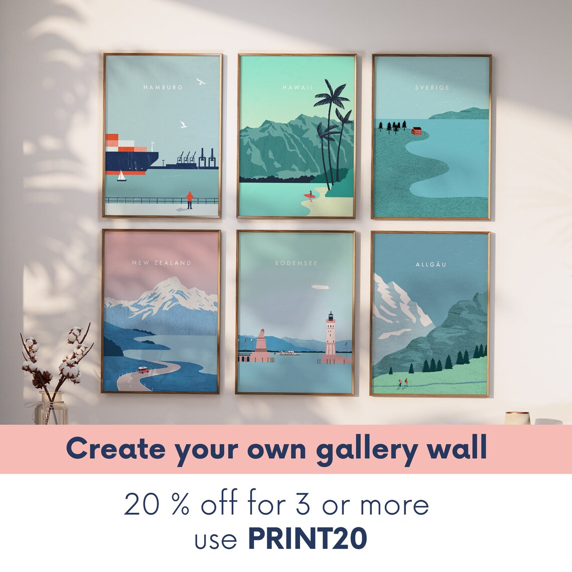 Dolomites Mountains Minimalist Landscape Art Print - Image 2