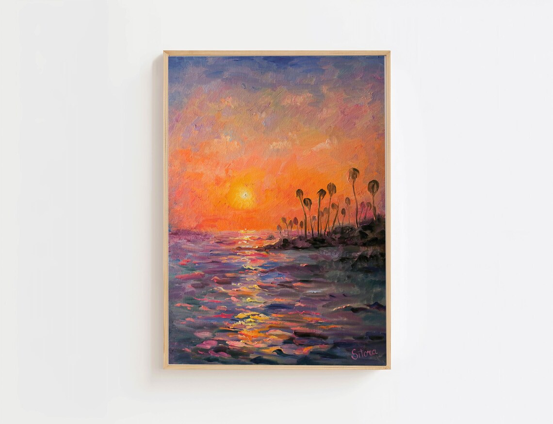 Laguna Beach Sunset Heisler Park Poster, Coastal Art